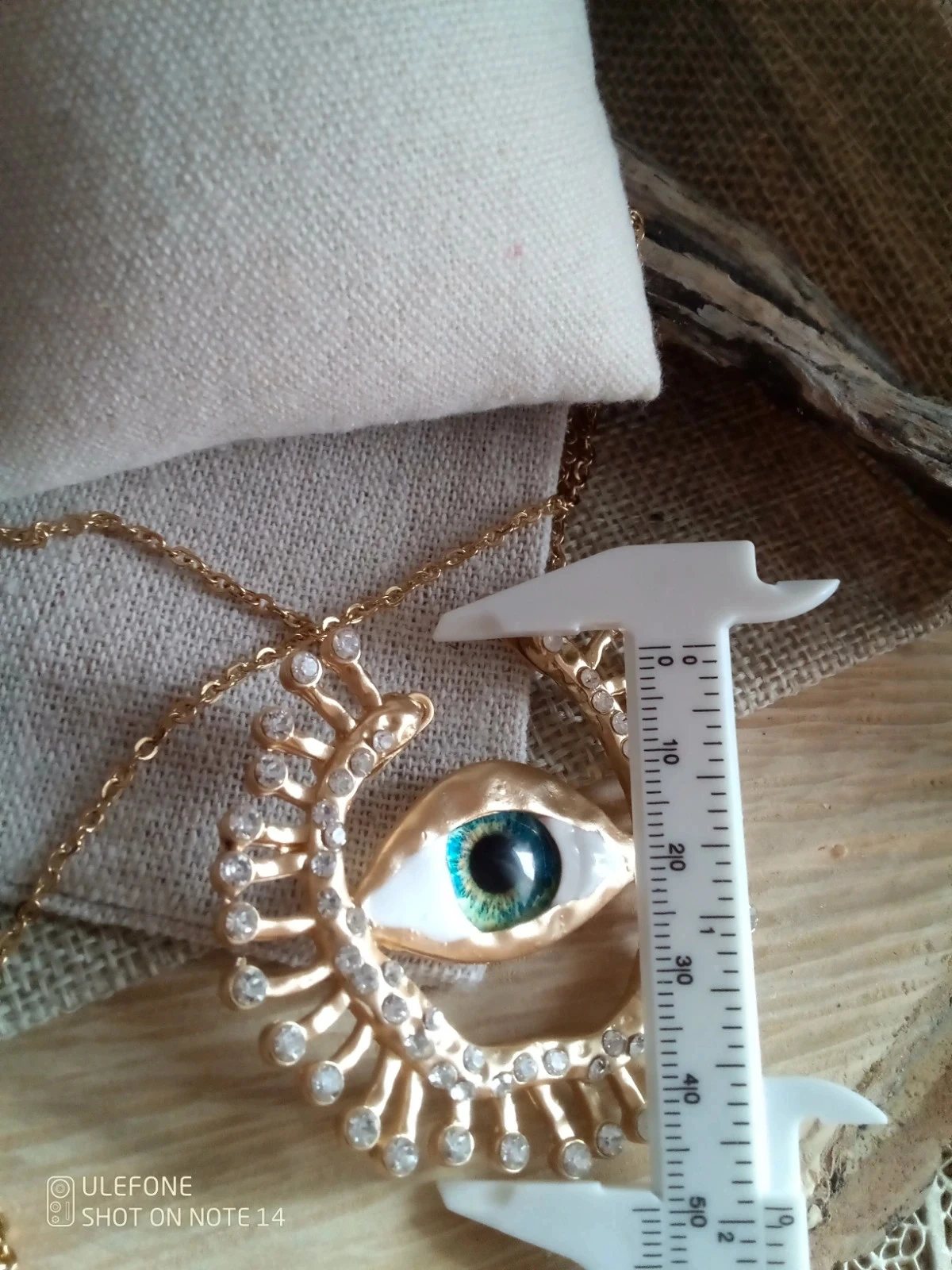 Collar bohemio de ojo en acero inoxidable y circonitas – photo 2